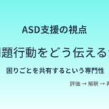問題行動をどう伝えるか｜ ASDの子どもの「困りごと」を評価し、保護者と共有する視点
